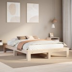 vidaXL Cadru de pat fără saltea, 140x190 cm, lemn masiv de pin vidaXL Cadru de pat fără saltea, 140x190 cm, lemn masiv de pin