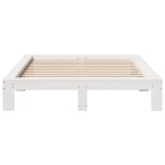 vidaXL Cadru de pat fără saltea, alb, 140x190 cm, lemn masiv de pin