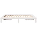 vidaXL Cadru de pat fără saltea, alb, 140x190 cm, lemn masiv de pin