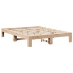 vidaXL Cadru de pat fără saltea, 135x190 cm, lemn masiv de pin vidaXL Cadru de pat fără saltea, 135x190 cm, lemn masiv de pin