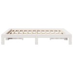vidaXL Cadru de pat fără saltea, alb, 135x190 cm, lemn masiv de pin