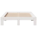 vidaXL Cadru de pat fără saltea, alb, 120x190 cm, lemn masiv pin