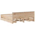 vidaXL Cadru de pat fără saltea/cu tăblie, 200x200 cm, lemn masiv pin vidaXL Cadru de pat fără saltea/cu tăblie, 200x200 cm, lemn masiv pin