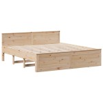 vidaXL Cadru de pat fără saltea/cu tăblie, 200x200 cm, lemn masiv pin vidaXL Cadru de pat fără saltea/cu tăblie, 200x200 cm, lemn masiv pin