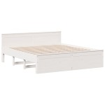 vidaXL Cadru de pat fără saltea/cu tăblie, alb, 180x200 cm, lemn pin vidaXL Cadru de pat fără saltea/cu tăblie, alb, 180x200 cm, lemn pin