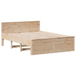 vidaXL Cadru de pat fără saltea/cu tăblie, 150x200 cm, lemn masiv pin vidaXL Cadru de pat fără saltea/cu tăblie, 150x200 cm, lemn masiv pin