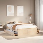 vidaXL Cadru de pat fără saltea/cu tăblie, 140x200 cm, lemn masiv pin vidaXL Cadru de pat fără saltea/cu tăblie, 140x200 cm, lemn masiv pin