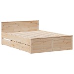 vidaXL Cadru de pat fără saltea/cu tăblie, 140x200 cm, lemn masiv pin vidaXL Cadru de pat fără saltea/cu tăblie, 140x200 cm, lemn masiv pin