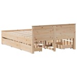 vidaXL Cadru de pat fără saltea/cu tăblie, 140x200 cm, lemn masiv pin vidaXL Cadru de pat fără saltea/cu tăblie, 140x200 cm, lemn masiv pin