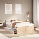 vidaXL Cadru de pat fără saltea/cu tăblie, 120x200 cm, lemn masiv pin vidaXL Cadru de pat fără saltea/cu tăblie, 120x200 cm, lemn masiv pin