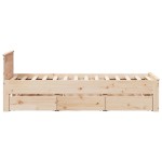 vidaXL Cadru de pat fără saltea/cu tăblie, 100x200 cm, lemn masiv pin vidaXL Cadru de pat fără saltea/cu tăblie, 100x200 cm, lemn masiv pin
