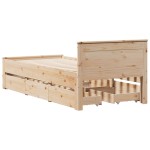 vidaXL Cadru de pat fără saltea/cu tăblie, 90x200 cm, lemn masiv pin vidaXL Cadru de pat fără saltea/cu tăblie, 90x200 cm, lemn masiv pin
