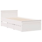 vidaXL Cadru de pat fără saltea, alb, 90x190 cm, lemn masiv pin