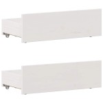 vidaXL Cadru de pat fără saltea, alb, 90x190 cm, lemn masiv pin