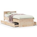 vidaXL Cadru de pat fără saltea, 75x190 cm, lemn masiv de pin