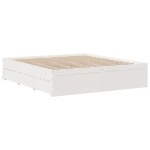 vidaXL Cadru de pat fără saltea/cu sertare, alb, 180x200 cm, lemn pin vidaXL Cadru de pat fără saltea/cu sertare, alb, 180x200 cm, lemn pin
