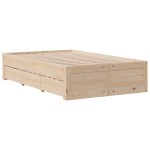 vidaXL Cadru de pat fără saltea/cu sertare, 120x190 cm, lemn masiv pin vidaXL Cadru de pat fără saltea/cu sertare, 120x190 cm, lemn masiv pin