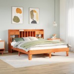 vidaXL Cadru de pat fără saltea, maro ceruit 200x200 cm lemn masiv pin vidaXL Cadru de pat fără saltea, maro ceruit 200x200 cm lemn masiv pin