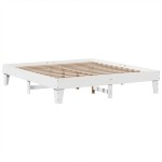 vidaXL Cadru de pat fără saltea, alb, 180x200 cm, lemn masiv pin