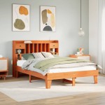 vidaXL Cadru de pat fără saltea, maro ceruit 150x200 cm lemn masiv pin vidaXL Cadru de pat fără saltea, maro ceruit 150x200 cm lemn masiv pin