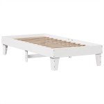 vidaXL Cadru de pat fără saltea, alb, 90x200 cm, lemn masiv pin