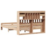 vidaXL Pat cu bibliotecă fără saltea, 160x200 cm, lemn masiv de pin
