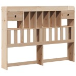 vidaXL Pat cu bibliotecă fără saltea, 160x200 cm, lemn masiv de pin