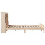vidaXL Pat cu bibliotecă fără saltea, 150x200 cm, lemn masiv de pin