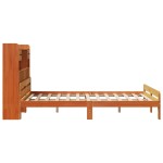 vidaXL Pat cu bibliotecă fără saltea maro 150x200 cm lemn masiv de pin
