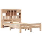 vidaXL Pat cu bibliotecă fără saltea, 135x190 cm, lemn masiv de pin vidaXL Pat cu bibliotecă fără saltea, 135x190 cm, lemn masiv de pin