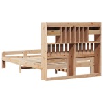 vidaXL Pat cu bibliotecă fără saltea, 135x190 cm, lemn masiv de pin vidaXL Pat cu bibliotecă fără saltea, 135x190 cm, lemn masiv de pin