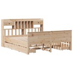 vidaXL Pat cu bibliotecă fără saltea, 180x200 cm, lemn masiv de pin