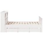 vidaXL Pat cu bibliotecă fără saltea, 180x200 cm, lemn masiv de pin