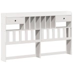 vidaXL Pat cu bibliotecă fără saltea, 180x200 cm, lemn masiv de pin
