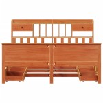 vidaXL Pat cu bibliotecă fără saltea maro 180x200 cm lemn masiv de pin