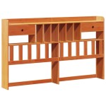 vidaXL Pat cu bibliotecă fără saltea maro 180x200 cm lemn masiv de pin