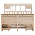 vidaXL Pat cu bibliotecă fără saltea, 140x190 cm, lemn masiv de pin vidaXL Pat cu bibliotecă fără saltea, 140x190 cm, lemn masiv de pin