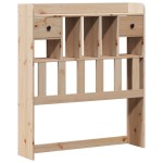 vidaXL Pat cu bibliotecă fără saltea, 90x190 cm, lemn masiv de pin vidaXL Pat cu bibliotecă fără saltea, 90x190 cm, lemn masiv de pin