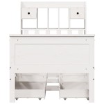 vidaXL Pat cu bibliotecă fără saltea, alb, 75x190 cm, lemn masiv pin vidaXL Pat cu bibliotecă fără saltea, alb, 75x190 cm, lemn masiv pin