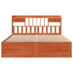 vidaXL Pat cu bibliotecă fără saltea maro 180x200 cm lemn masiv de pin