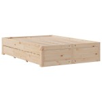 vidaXL Pat cu bibliotecă fără saltea, 160x200 cm, lemn masiv de pin