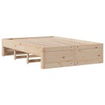 vidaXL Pat cu bibliotecă fără saltea, 160x200 cm, lemn masiv de pin