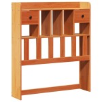 vidaXL Pat cu bibliotecă fără saltea, maro, 100x200 cm, lemn masiv pin vidaXL Pat cu bibliotecă fără saltea, maro, 100x200 cm, lemn masiv pin