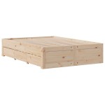 vidaXL Pat cu bibliotecă fără saltea, 140x190 cm, lemn masiv de pin vidaXL Pat cu bibliotecă fără saltea, 140x190 cm, lemn masiv de pin