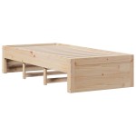 vidaXL Pat cu bibliotecă fără saltea, 90x190 cm, lemn masiv de pin vidaXL Pat cu bibliotecă fără saltea, 90x190 cm, lemn masiv de pin