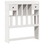 vidaXL Pat cu bibliotecă fără saltea, alb, 90x190 cm, lemn masiv pin