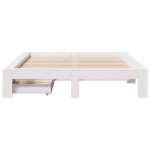vidaXL Cadru de pat fără saltea, alb, 150x200 cm, lemn masiv pin vidaXL Cadru de pat fără saltea, alb, 150x200 cm, lemn masiv pin