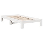 vidaXL Cadru de pat fără saltea, alb, 90x200 cm, lemn masiv pin