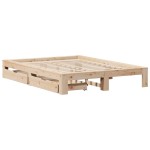 vidaXL Cadru de pat fără saltea, 140x190 cm, lemn masiv de pin