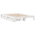 vidaXL Cadru de pat fără saltea, alb, 140x190 cm, lemn masiv de pin vidaXL Cadru de pat fără saltea, alb, 140x190 cm, lemn masiv de pin